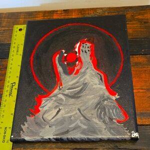 Abstract 🩶 Gray 🖤 ♥️howling wolf 🐺 Canvas Art 🎨 Young local artist JA 😁